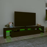 NNEVL TV Cabinet with LED Lights Black 230x36.5x40 cm