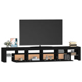 NNEVL TV Cabinet with LED Lights Black 230x36.5x40 cm