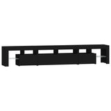 NNEVL TV Cabinet with LED Lights Black 230x36.5x40 cm