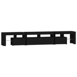 NNEVL TV Cabinet with LED Lights Black 230x36.5x40 cm