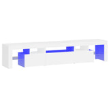 NNEVL TV Cabinet with LED Lights White 200x36.5x40 cm