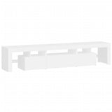 NNEVL TV Cabinet with LED Lights White 200x36.5x40 cm