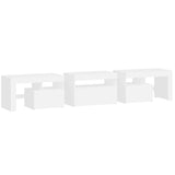 NNEVL TV Cabinet with LED Lights White 200x36.5x40 cm