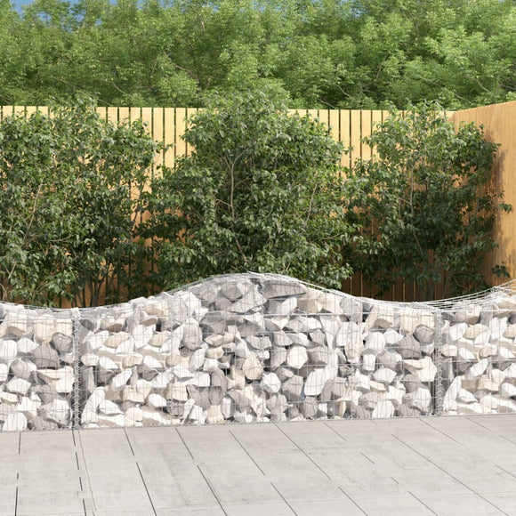 NNEVL Arched Gabion Basket 200x50x60/80 cm Galvanised Iron