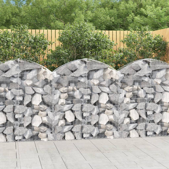 NNEVL Arched Gabion Basket 100x30x100/120 cm Galvanised Iron