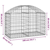 NNEVL Arched Gabion Basket 100x50x60/80 cm Galvanised Iron