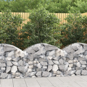 NNEVL Arched Gabion Basket 100x50x60/80 cm Galvanised Iron