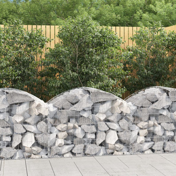 NNEVL Arched Gabion Basket 100x50x60/80 cm Galvanised Iron