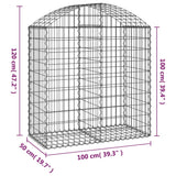 NNEVL Arched Gabion Basket 100x50x100/120 cm Galvanised Iron