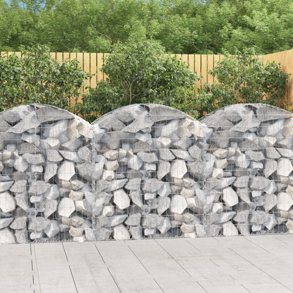 NNEVL Arched Gabion Basket 100x50x100/120 cm Galvanised Iron