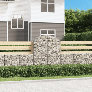 NNEVL Arched Gabion Basket 100x50x120/140 cm Galvanised Iron