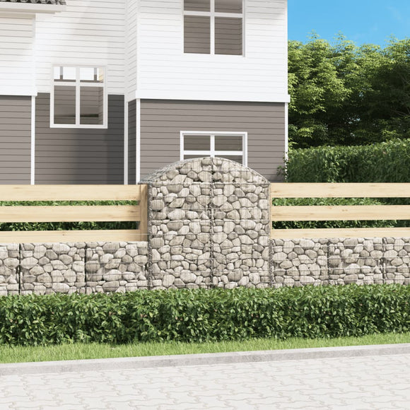 NNEVL Arched Gabion Basket 100x50x120/140 cm Galvanised Iron