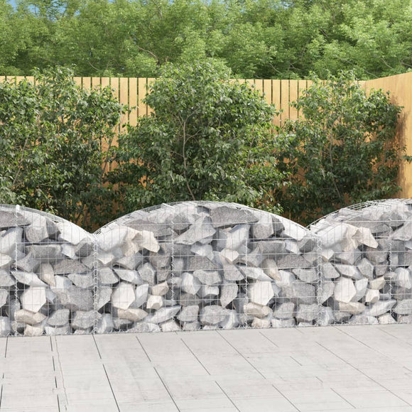 NNEVL Arched Gabion Basket 150x50x60/80 cm Galvanised Iron