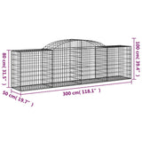 NNEVL Arched Gabion Basket 300x50x80/100 cm Galvanised Iron