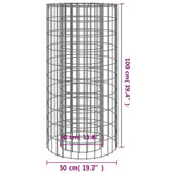 NNEVL Gabion Fire Pit Ø 50 cm Galvanised Iron