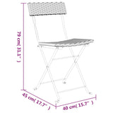 NNEVL Folding Bistro Chairs 4 pcs Brown Poly Rattan and Steel