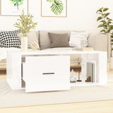 NNEVL Coffee Table High Gloss White 100x50.5x35 cm Engineered Wood