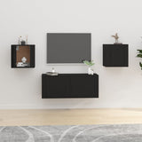 NNEVL Wall Mounted TV Cabinets 2 pcs Black 40x34.5x40 cm