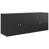 NNEVL Garden Storage Cabinet Black 198x55.5x80 cm Poly Rattan