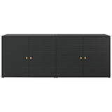 NNEVL Garden Storage Cabinet Black 198x55.5x80 cm Poly Rattan