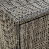 NNEVL Garden Storage Cabinet Grey 198x55.5x80 cm Poly Rattan