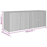 NNEVL Garden Storage Cabinet Grey 198x55.5x80 cm Poly Rattan