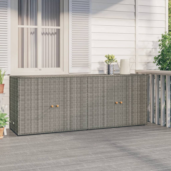 NNEVL Garden Storage Cabinet Grey 198x55.5x80 cm Poly Rattan