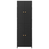 NNEVL Garden Storage Cabinet Black 59x40x180 cm Poly Rattan