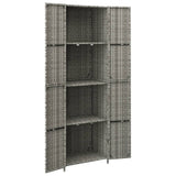 NNEVL Garden Storage Cabinet Grey 59x40x180 cm Poly Rattan