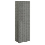 NNEVL Garden Storage Cabinet Grey 59x40x180 cm Poly Rattan