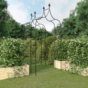 NNEVL Garden Arches 2 pcs Black 120x38x260 cm Steel