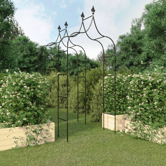 NNEVL Garden Arches 2 pcs Black 120x38x260 cm Steel