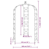 NNEVL Garden Arch Black Ø180x255 cm Steel