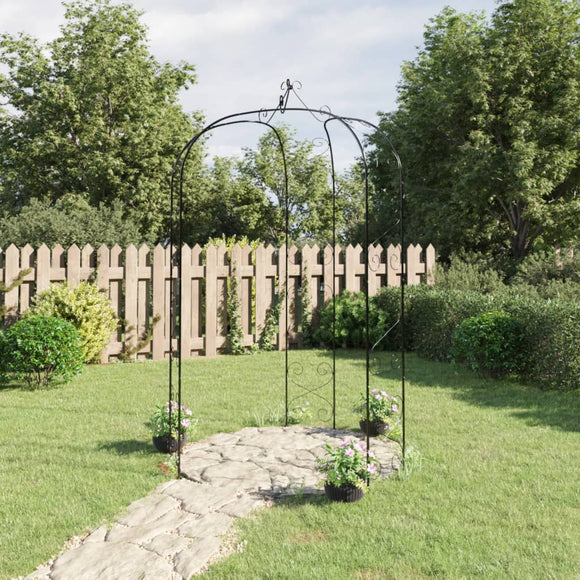 NNEVL Garden Arch Black Ø180x255 cm Steel