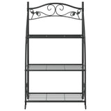 NNEVL Flower Rack Black 56x30x96 cm Steel