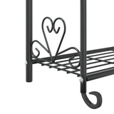 NNEVL Flower Rack Black 56x30x96 cm Steel