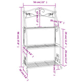 NNEVL Flower Rack Black 56x30x96 cm Steel