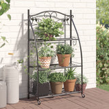 NNEVL Flower Rack Black 56x30x96 cm Steel