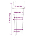 NNEVL Garden Plant Supports with 4 Rings 5 pcs Green 90 cm Steel