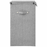 NNEVL Foldable Laundry Hamper Grey 26x34.5x59.5 cm Faux Linen Fabric