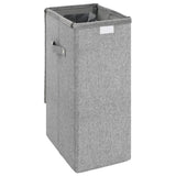 NNEVL Foldable Laundry Hamper Grey 26x34.5x59.5 cm Faux Linen Fabric