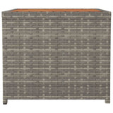 NNEVL Tea Table with Wooden Top Grey Poly Rattan&Solid Wood Acacia