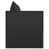 NNEVL Outdoor Lounge Bed with Cushions Black Poly Rattan