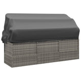 NNEVL Outdoor Lounge Bed with Roof and Cushions Grey Poly Rattan
