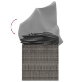 NNEVL Outdoor Lounge Bed with Roof and Cushions Grey Poly Rattan