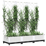 NNEVL Garden Planter with Trellis White 120x40x121.5 cm PP
