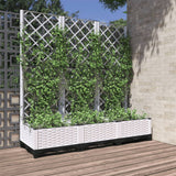 NNEVL Garden Planter with Trellis White 120x40x121.5 cm PP