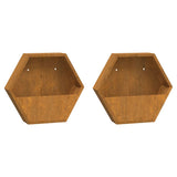 NNEVL Wall Planters 2 pcs Rusty Corten Steel 46x10x40 cm