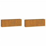 NNEVL Wall Planters 2 pcs Rusty Corten Steel 53x10x17 cm