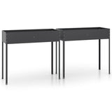 NNEVL Garden Planters 2 pcs Anthracite Galvanised Steel